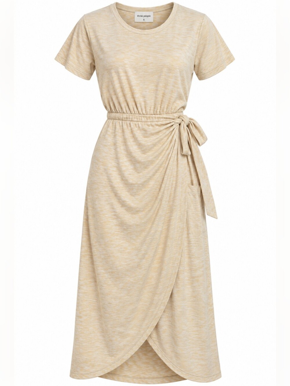 FREE PEOPLE | FP Beach Leila Butter Yellow Heather Faux Wrap Midi Dress | S
